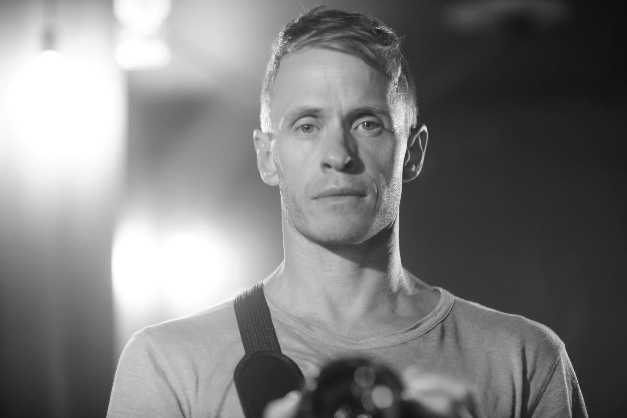 Black and white portrait of Mattias Lindberg